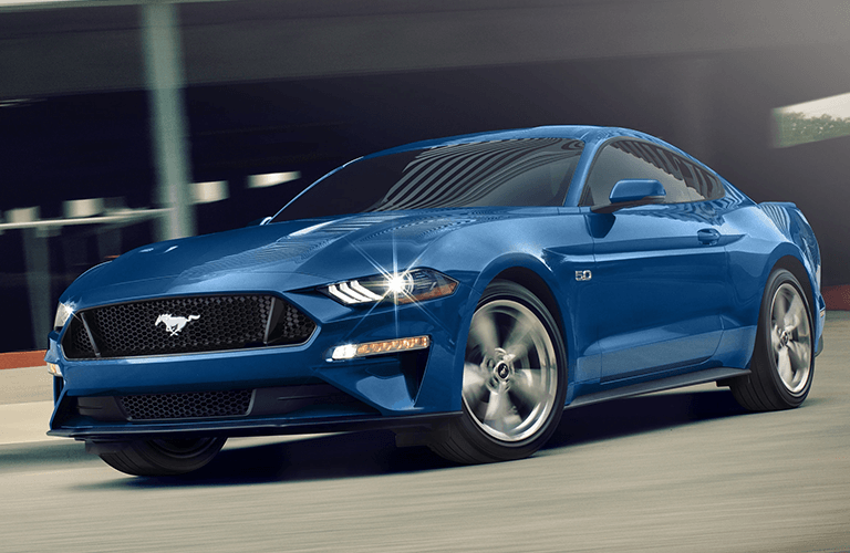 2022 Ford Mustang with blue paint