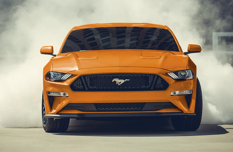 2022 Ford Mustang with orange paint