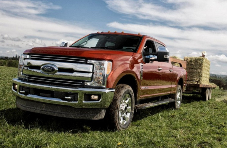 2017 Ford F-250 Super Duty towing in grass